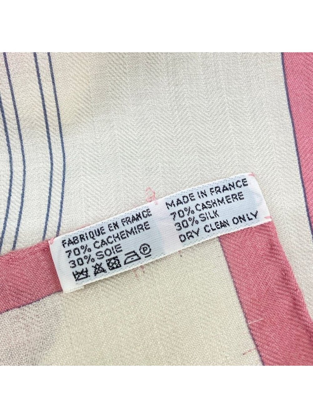 Hermes Shawl Carre 140 Ivory Navy Multi Cavalcadour Floral Pattern Cashmere - Picture 2 of 9